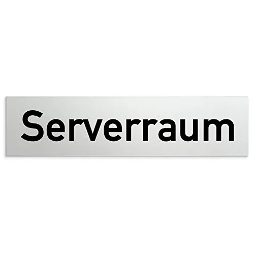 Türschilder24 Aluminium Türschild für EDV/Computerraum Serverraum 160 x 40 x 1,5mm (Oberfläche veredelt) • Selbstklebend