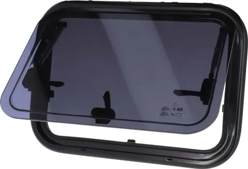 BERGER Ausstellfenster für Wohnmobil und Wohnwagen 500 x 300 - Wohnmobilfenster mit integriertem Insektenrollo für optimalen Komfort beim Camping. Genießen Sie frische Luft ohne Insekten, ideal für Campervan Ausbauten.