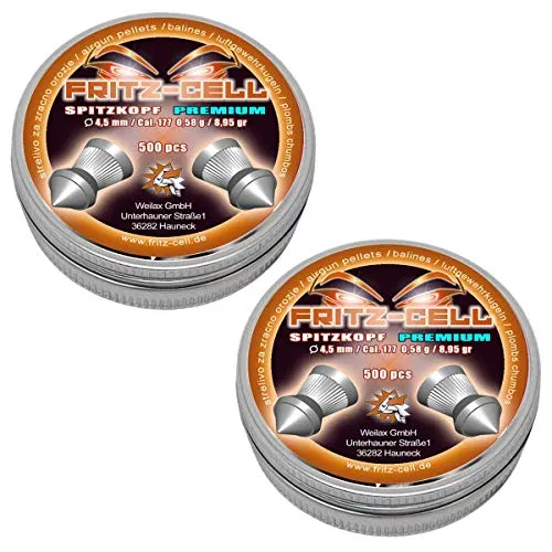 Spitzkopf Premium Diabolos 4,5mm Fritz-Cell für Luftgewehr Luftpistole 2 x 500