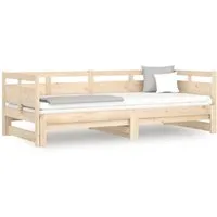 vidaXL Tagesbett Ausziehbar aus Massivholz Kiefer 90x190 cm - Platzsparendes Tagesbett aus massivem Kiefernholz, wandelbar von Sofa zu Bett für Übernachtungsgäste – ideal für kleine Räume!