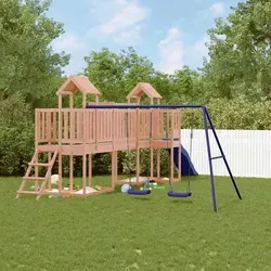 vidaXL Spielturm aus Douglasienholz - Erlebe Abenteuer im eigenen Garten mit diesem stabilen Spielturm aus langlebigem Douglasienholz. Ausgestattet mit Rutsche, Schaukeln und Sandkästen bietet er unendlichen Spielspaß für Kinder von 3 bis 8 Jahren!