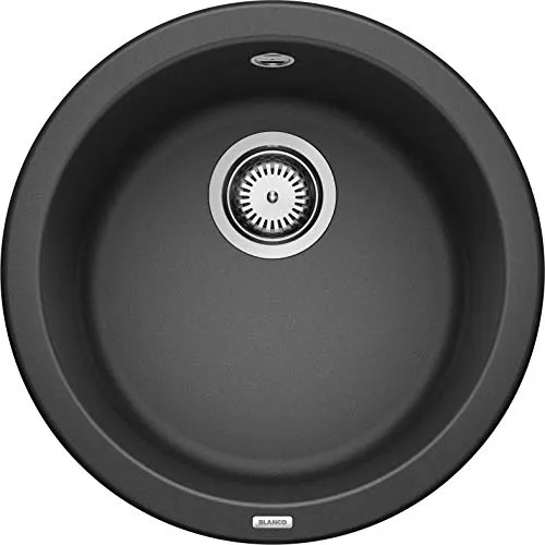 Blanco Blancorondo Granitspüle, Silgranit, anthrazit - Sanitäranlagen & Zubehör, ideale Lösung für kleine Küchen mit 3 ½'' Korbventil und platzsparender Ablaufgarnitur.