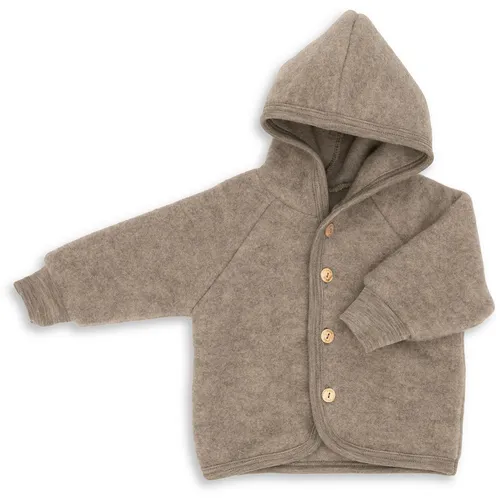 ENGEL Baby Jacke mit Kapuze Wollfleece, 62-68, walnuss Melange - Jacken & Mäntel für Baby-Jungen, aus 100 % Merinowolle, mulesing-frei und schadstofffrei, perfekt für empfindliche Babyhaut.