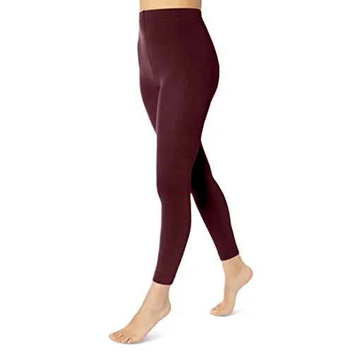 sockenkauf24 Damen THERMO Leggings mit Innenfleece extra warm Winter Leggings WP (42/44, Bordeaux Rot)