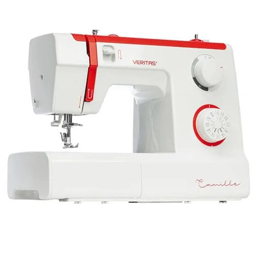 VERITAS Nähmaschine Camille I - 32 Stichprogramme für kreative Nähprojekte - Nähmaschinen - 32 vielseitige Stichprogramme, ideal für Anfänger und Profis, mit automatischer Knopflochfunktion und umfangreichem Zubehör für alle Nähbedürfnisse.