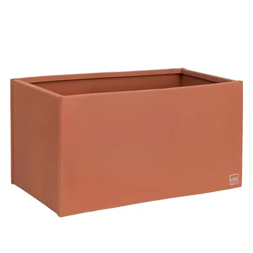 UNUS Pflanzkübel Pflanzgefäß rechteckig 80x40x40cm Rostoptik wetterfest modern eckig rechteckig Blumenkübel Pflanzkasten für Garten Terrasse Balkon