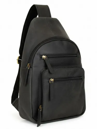 MDM Schultertasche Herren Leder Vintage Slingbag Rucksack - Kompakte Slingbag aus 100 % echtem Rindsleder im Vintage-Stil, ideal für Alltag und Reisen. Mit durchdachter Aufteilung und verstellbarem Schultergurt – ein stilvolles Accessoire für jeden Anlass.
