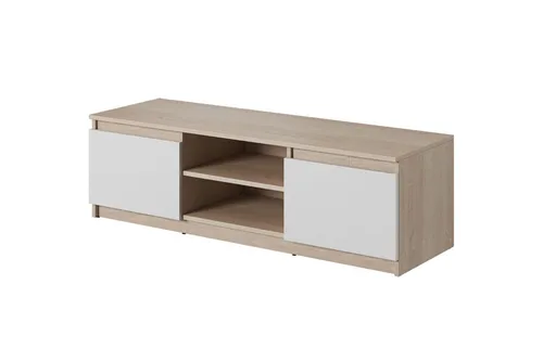 Feldmann-Wohnen Lowboard Dingo (2 Drehtüren, 2 offene Fächer, Kabeldurchführung, 1 St., moderne Optik, 2-türig), 120x38x35,5cm Eiche Sonoma / weiß 2-türig
