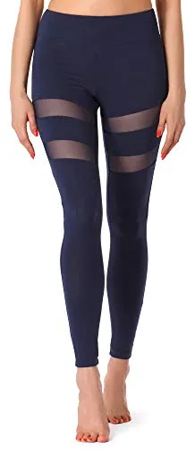 Produktbild Merry Style Damen Lange Leggings Fitnesshose aus Viskose MS10-232 (Dunkelblau, L)