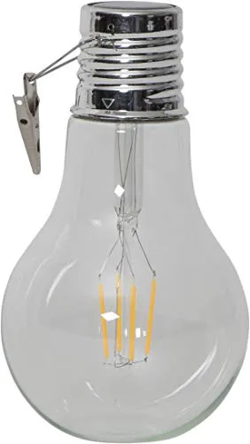 Star – Solar LED-Hängedekoration Fille in Edison-Form – mit Dämmerungssensor & Akku – Stimmungsvolles Licht für Garten & Balkon – warmweiß – 18 cm hoch, transparent Solarstab