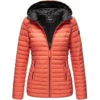MARIKOO Damen Steppjacke mit Kapuze B857 – Leichte Übergangsjacke in Coral - Leichte Steppjacke für Damen von Marikoo, ideal für den Frühling. Hochwertige Verarbeitung, weiches Obermaterial und praktische Reißverschlusstaschen sorgen für Komfort und Stil.