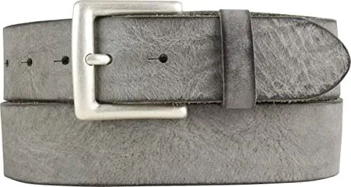BELTINGER Ledergürtel aus Vollrindleder im Used-Look in silber von BELTINGER