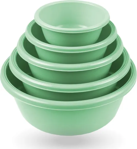 Rührschüssel im ( 2 x 5er ) Set, Teigschüsseln, 10er-pack Kunststoff Mixing Bowl Set ( 0,7L - 6L ), Stapelbare Salatschüssel Servierschalen für Küche