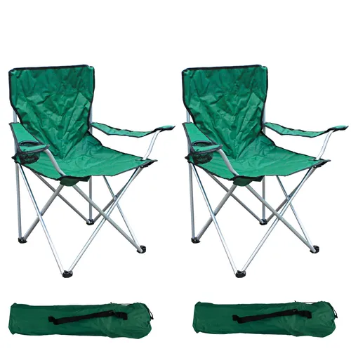 Stück Anglerstuhl Campingstuhl Faltstuhl Grün Getränkehalter Tasche bis 120kg 2