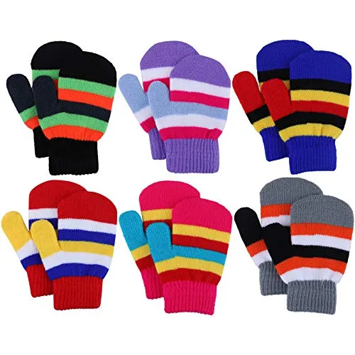 Baby Fäustlinge Winter Handschuhe Kleinkind Gestrickte Skihandschuhe für Kinder Mädchen Jungen 1 2 3 4 Jahre alt 6 Paare