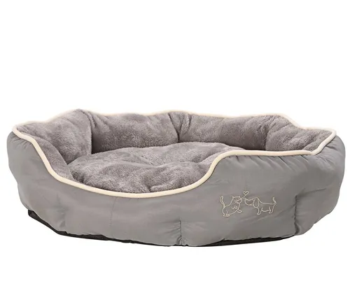 Dehner Lieblinge Kuschelbett Sammy, oval, grau in grau von DEHN