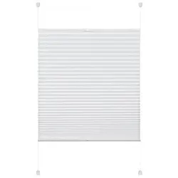 Deco Company Plissee zum Klemmen, Blickdichtes Faltrollo, 80 x 220 cm - Modernes Plissee für Fenster, stufenlos verstellbar mit zwei Bedienschienen, lichtdurchlässig und blickdicht, Montage ohne Bohren, ideal für flexible Lichtregulierung.