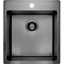 Deante 1-Becken-Spüle aus Stahl (ZPO_D10A) - Spülbecken aus robustem Stahl, ideal für moderne Küchen und leicht zu reinigen.