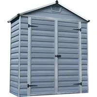 Palram - Canopia Skylight 63 Gartenhaus | Grau | 90x185x217 cm - Gartenhäuser: Robust und effizient – das Palram Skylight 63 bietet optimalen Stauraum mit lichtdurchlässigen Dachpaneelen und einem wartungsfreien Aluminiumrahmen für ganzjährigen Einsatz im Garten.