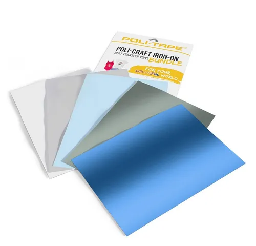 POLI-TAPE POLI-CUT Plotterfolie WINTER-BUNDLE IRON-ON, 5 x A4 POLI-FLEX TURBO, turboschnelle Transferfolie für Textilien