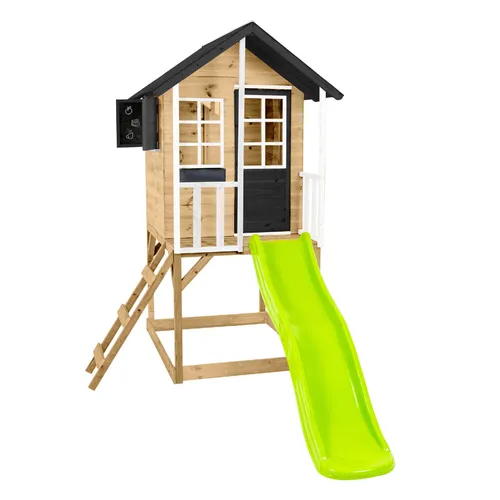 Zwerkules Spielhaus Holli 1 - Spielhäuser für Kinder, nachhaltiges FSC®-zertifiziertes Holz, mit Rutsche und Platz für kreative Rollenspiele im eigenen Garten.