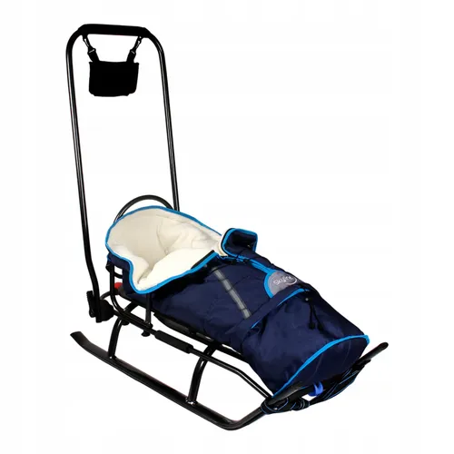 3in1 Kinder Schlitten Sport Rodel für Kinder, Babys mit Rückenlehne, Fußsack, Schiebegriff und Gurt aus Aluminium LED