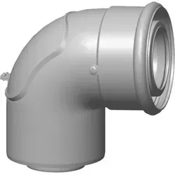 Wolf Revisionsbogen DN80/125 konzentr. 87° aus PP - Zubehör für Klima & Heizen: Hochwertiger Revisionsbogen aus Polypropylen für effiziente Luftführung und einfache Wartung.