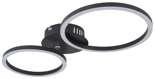 Deckenleuchte LED Ring Design schwarz-matt 49 cm