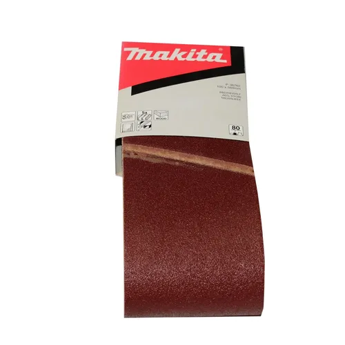 Makita P-36762 Gewebe Schleifband K80 (5 Stk.) 560 x 100 mm - Hochwertige Schleifbänder von Makita für effektives Schleifen von Holz, Kunststoffen und Buntmetallen. Ideal für präzise Ergebnisse und einfache Handhabung.