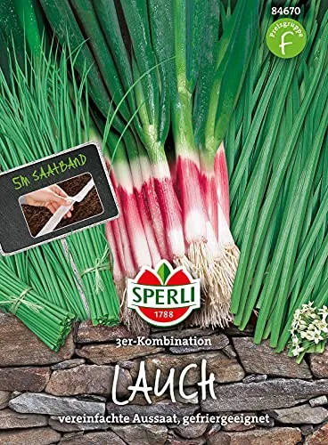 Sperli Premium Schnittlauch Samen 3er Kombi | Saatband | Schnittknoblauch Samen | Lauchzwiebel Samen | Schnittlauch Samen Mehrjährig 84670