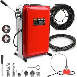 390W 450U/min Elektrische Rohrreinigungsmaschine für Ø20-100mm Rohrleitungen Rohrreinigungsspirale 8/16mm Rohrreinigungsgerät Rohrreiniger Drain...