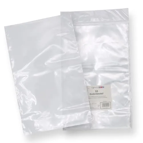 Geschenk Bodenbeutel Kekstüte Weihnachten 10 Stück Folienbeutel CPP aus lebensmittelechter Folie, ca. 14,5 x 23 cm, transparent durchsichtig (transparent ohne Motiv)