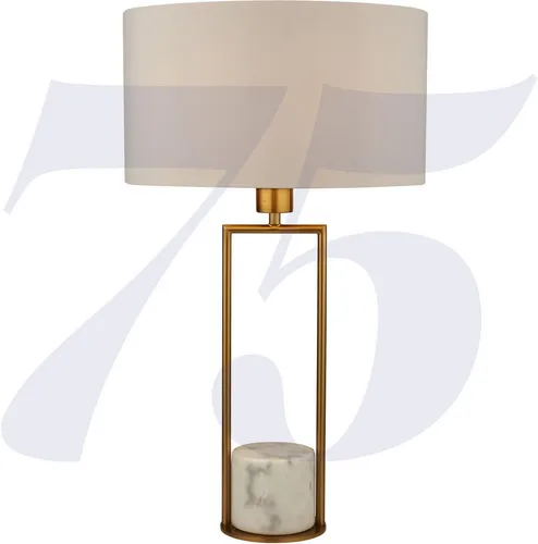 Searchlight Tischleuchte Claire - Elegante Tischlampe mit Marmor- und Goldmetall-Design - Die Tischleuchte Claire vereint einen edlen Marmorsockel mit einem goldenen Rahmen und einem weißen Schirm. Ideal für moderne Wohnräume wie Wohnzimmer, Schlafzimmer oder Flur.
