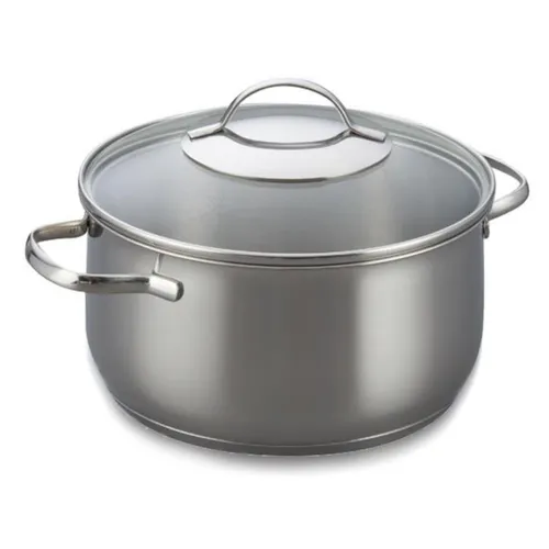 Riess Perfekt Fleischtopf Silber aus Edelstahl - Kochtopf aus hochwertigem Edelstahl 18/10 mit robuster Antihaftversiegelung, ideal für alle Herdarten und spülmaschinengeeignet.