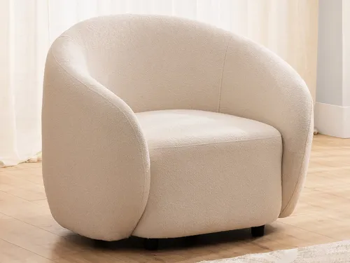 S-Style Cocktailsessel Roundi aus Bouclé in weiß von S-Style Möbel