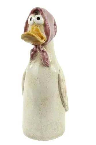 itsisa Zaunhocker Ente mit Kopftuch H:21 cm aus Keramik in weiß von itsisa