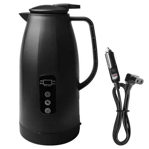 12V-24V Wasserkocher für Auto, 1.2L Edelstahl-Kocher
