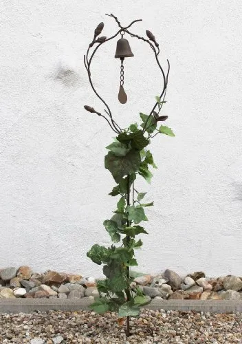 DanDiBo Rankhilfe mit Glocke JD2-12020 - Spaliere für Gartenliebhaber, aus hochwertigem Metall mit antikem Finish, ideal für Kletterpflanzen und als dekoratives Element.