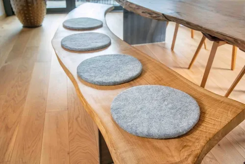 naturling Stuhlkissen Filz Sitzkissen rund 35cm