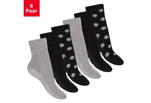 Footstar Kuschelsocken Plüschsocken für Damen & Herren Socken (6 Paar)