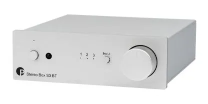 Pro-Ject Stereo Box S3 BT Vollverstärker mit Bluetooth, silber - Hifi-Verstärker mit Bluetooth-Funktion, ideal für kabellosen Musikgenuss in hochwertiger Klangqualität.