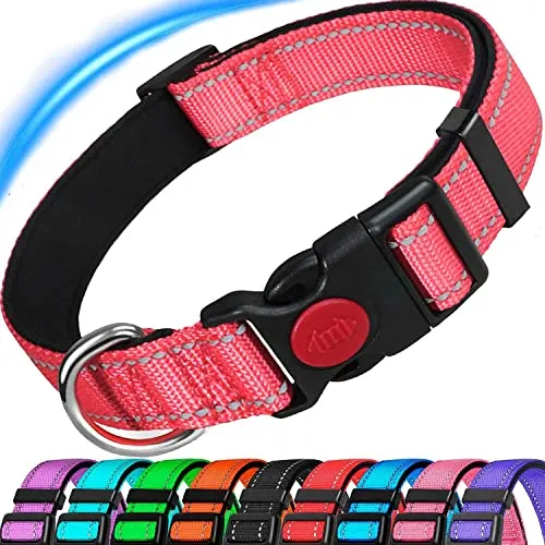 Dog Collar, Reflective Strong Dog Collar ，Adjustable Heavy Duty Dog Collar with Metal Buckle for Small Dogs