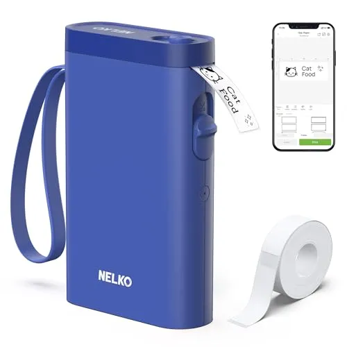 Nelko Etikettendrucker,Bluetooth P21 Selbstklebendes Etikettiergerät TBL | Tragbarer beschriftungsgerät selbstklebend Labeldrucker,Kabelloser,Mini Label Printer mit iOS Android Namensaufkleber Schule
