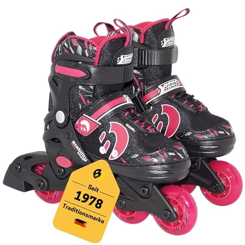 Best Sporting Inline Skates für Kinder & Erwachsene - Verstellbare Rollschuhe 38-41 - Kinder-Inline-Skates, 4-fach verstellbar für lange Nutzung, mit ABEC-7-Kugellager für ruhiges Fahren und atmungsaktivem Mesh für hohen Tragekomfort.