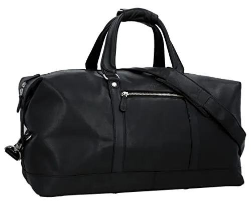 Gusti Reisetasche Leder Herren & Damen I Ruben I 36L Weekender in Schwarz - Reisetasche aus handgefertigtem Büffelleder, ideal für Kurztrips mit 36L Volumen und abnehmbarem Schultergurt für hohen Tragekomfort. Zeitloses Design trifft auf Funktionalität.