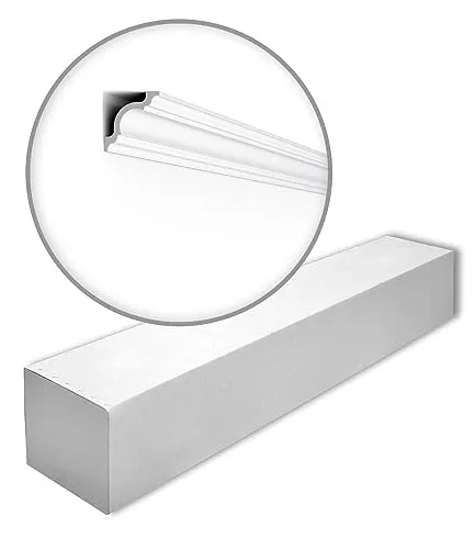 A1 NOMASTYL Deckenleiste - 10 Stk. - Elegante Eckleiste für Innen- und Außenbereich - Hochwertige Deckenleiste aus leichtem Polystyrol, einfach zu verarbeiten und überstreichbar. Verleiht jedem Raum eine zeitlose Eleganz und passt zu verschiedenen Einrichtungsstilen.