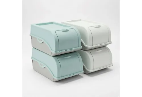 HAC24 Vorratsdose Gemüsebox Aufbewahrungsbox Kartoffel Zwiebel Knoblauch Zwiebelbox, Kunststoff, (4-tlg), 3,5L Mit Deckel