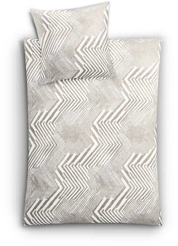 Kleine Wolke Bettwäsche Macra, Mako-Satin 2-teilig - Bettwäsche-Sets mit grafischem Print, sorgt für ein modernes Schlafzimmer und bietet mit einem praktischen Reißverschluss ein einfaches Handling.