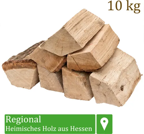 Brennholz Kaminholz Holz Eiche 10 kg Für Ofen und Kamin Kaminofen Feuerschale Grill Feuerholz Holzscheite Wood 25 cm kammergetrocknet flameup