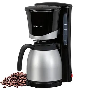 CLATRONIC KA 3327 Kaffeemaschine schwarz - 8-10 Tassen - Kaffeemaschine mit doppelwandiger Thermokanne und Aromaverschluss, perfekt für aromatischen Kaffeegenuss zu Hause.